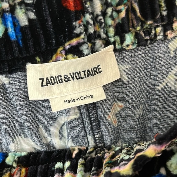 Zadig & Voltaire Poppy Velvet Blossom Viscose/Silk-Blend Pant -Size 40 / Large - Picture 7 of 14